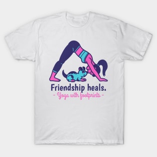 friendship heals yoga with footprints T-Shirt